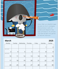 March page of this special Australian calendar dedicated to the most iconic travelers in the World