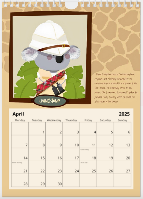 April page of our unique calendar dedicated to the most iconic travelers along the History