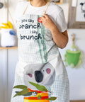 apron with a koala eating a gum leaf