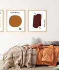 3 prints -featuring 3 types of famous Australian cookies- on the wall of a children bedroom