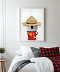 Framed Souvenir art print featuring a Koala dress as a canadian Monty