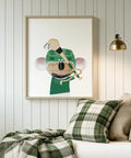 Koala Irish hurling player, a framed Art print hanging on the living room wall